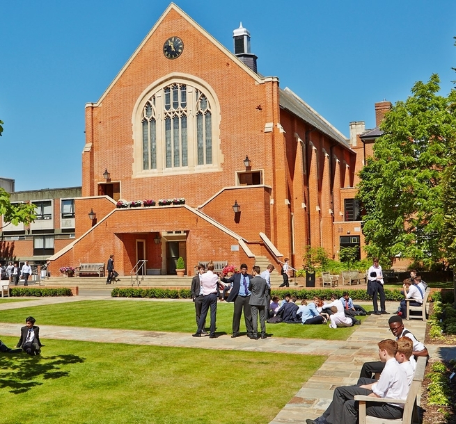 Kings College exterior on sunny day