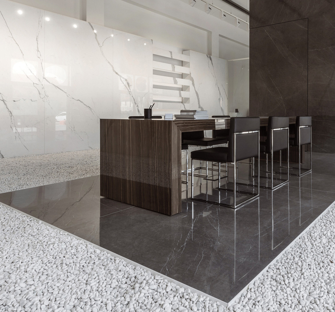 Porcelain Tiles interior of showroom