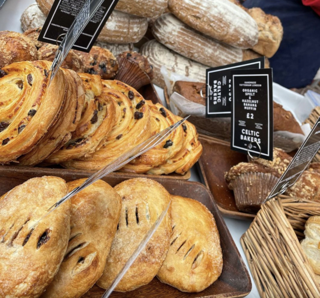 Wimbledon Village Farmers Market pastries and bread stall