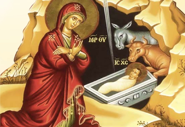 Arts Society Lecture - nativity symbolism stock image